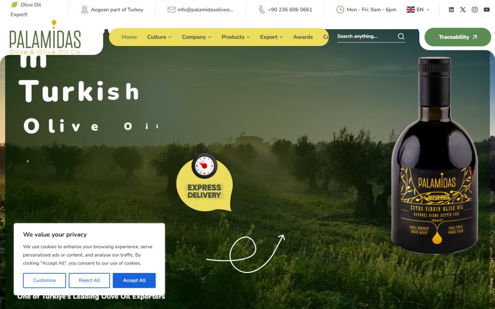 Palamidas — Premium Turkish Olive Oil